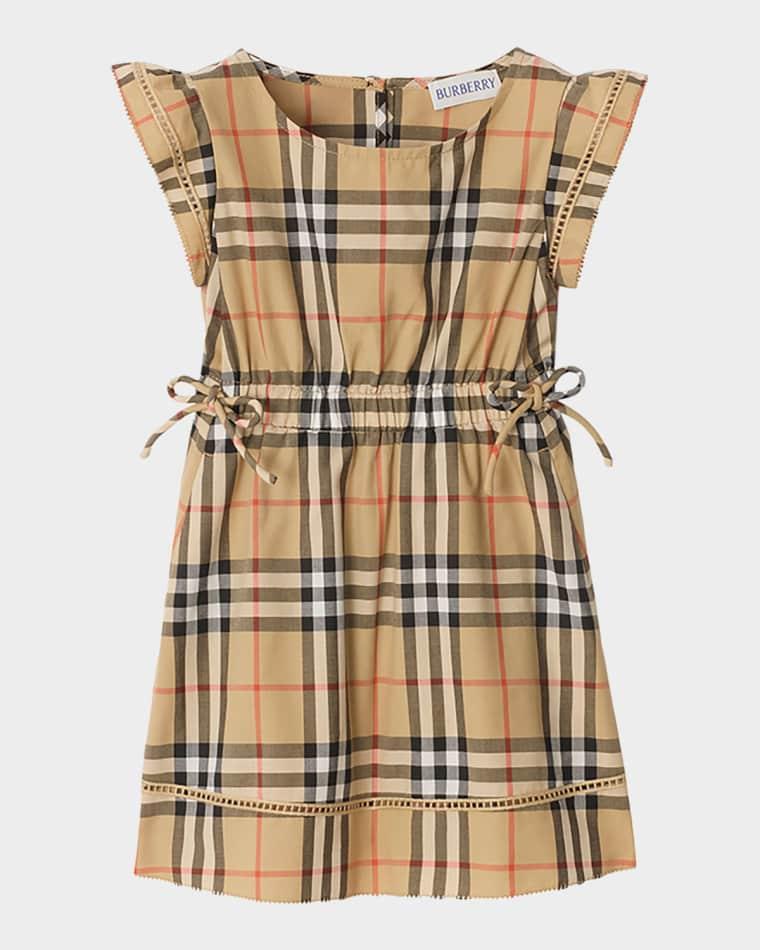 Girl's Check Cotton Dress, Size 6M-3 by BURBERRY