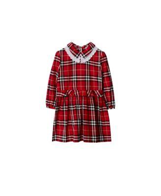 Girls' Check Cotton Flannel Dress - Little Kid by BURBERRY