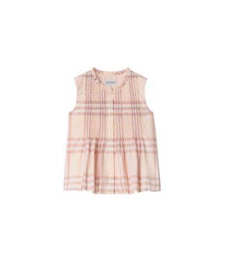 Girls' Check Cotton Poplin Top - Little Kid by BURBERRY