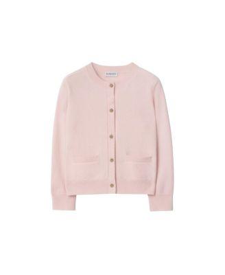 Girls' Check Patch Wool Cashmere Cardigan - Little Kid by BURBERRY