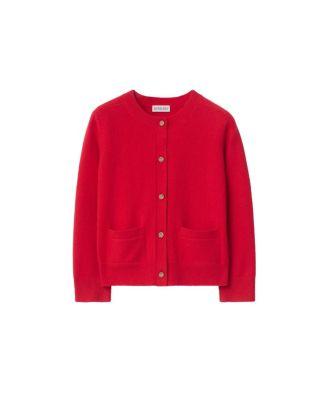 Girls' Check Patch Wool Cashmere Cardigan - Little Kid by BURBERRY