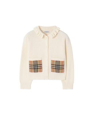 Girls' Check Pocket Cotton Wool Cardigan - Baby by BURBERRY