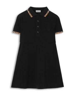Girls' Check Trim Cotton Polo Shirt Dress - Little Kid by BURBERRY