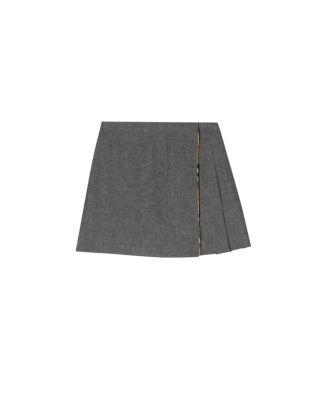 Girls' Check Trim Cotton Skirt - Little Kid by BURBERRY