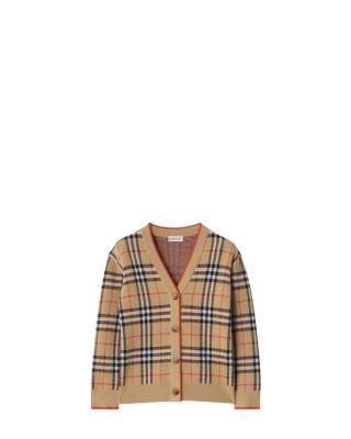 Girls' Check Wool Cardigan - Little Kid by BURBERRY