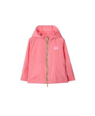 Girls' Checker-tape Nylon Hooded Jacket - Little Kid by BURBERRY