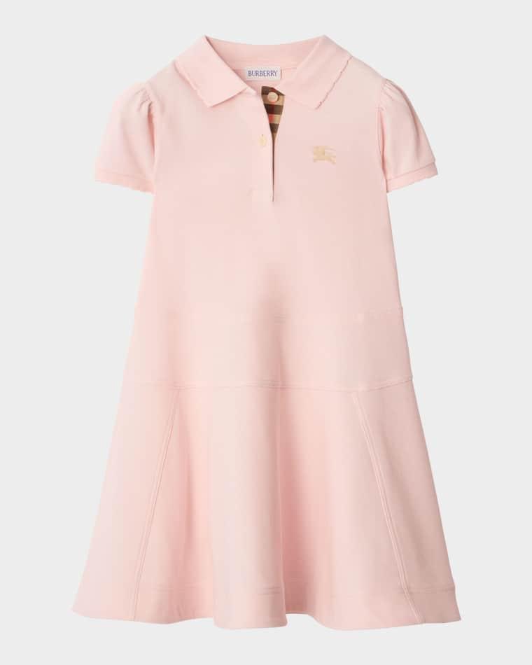 Girl's Cotton Polo Shirt Dress, Size 3-14 by BURBERRY