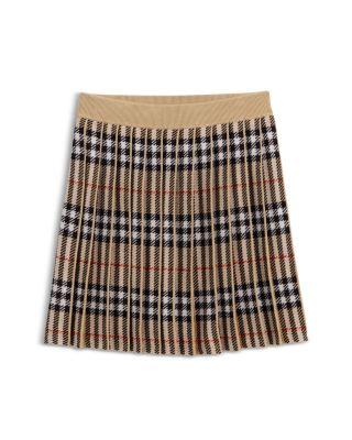 Girls' Philomena Pleated Check Wool Blend Skirt - Little Kid by BURBERRY