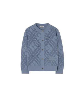 Girls' Pointelle Knit Cotton Cardigan - Little Kid by BURBERRY