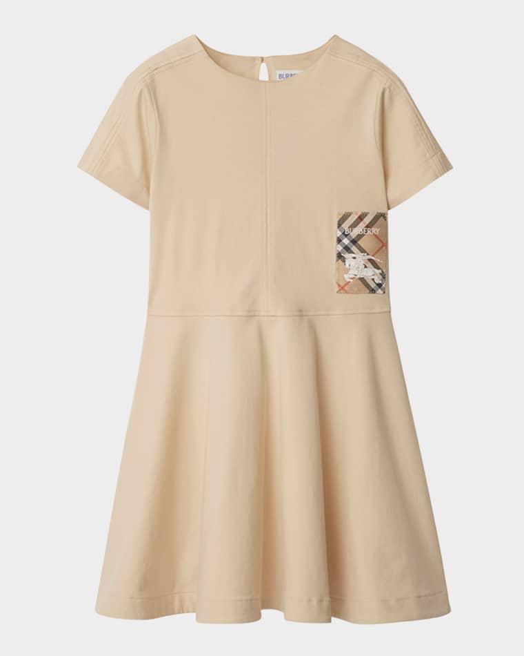 Girl's Riley EKD Logo-Print Dress, Size 3-14 by BURBERRY