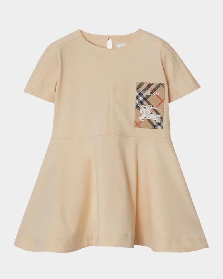 Girl's Riley EKD Logo-Print Dress, Size 3-14 by BURBERRY