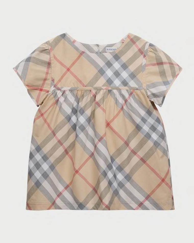 Girl's Zoey Check-Print Blouse, Size 3-14 by BURBERRY