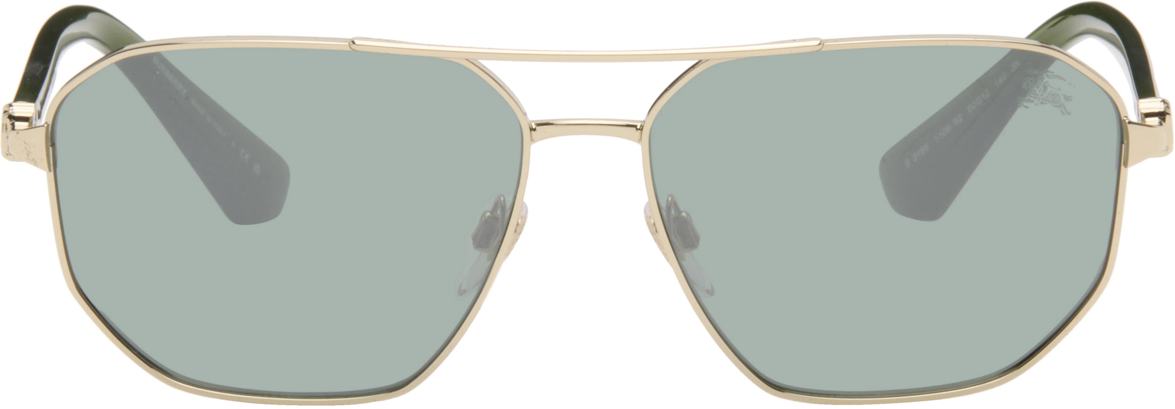 Gold Metal Sunglasses by BURBERRY