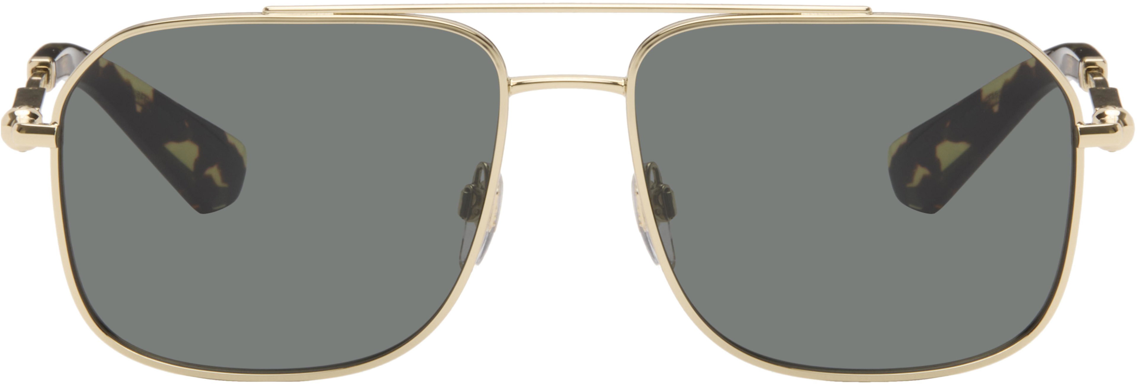 Gold Metal Sunglasses by BURBERRY