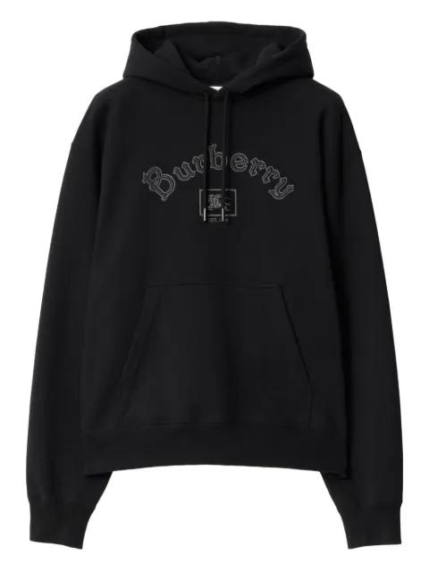 Gothic logo cotton hoodie by BURBERRY