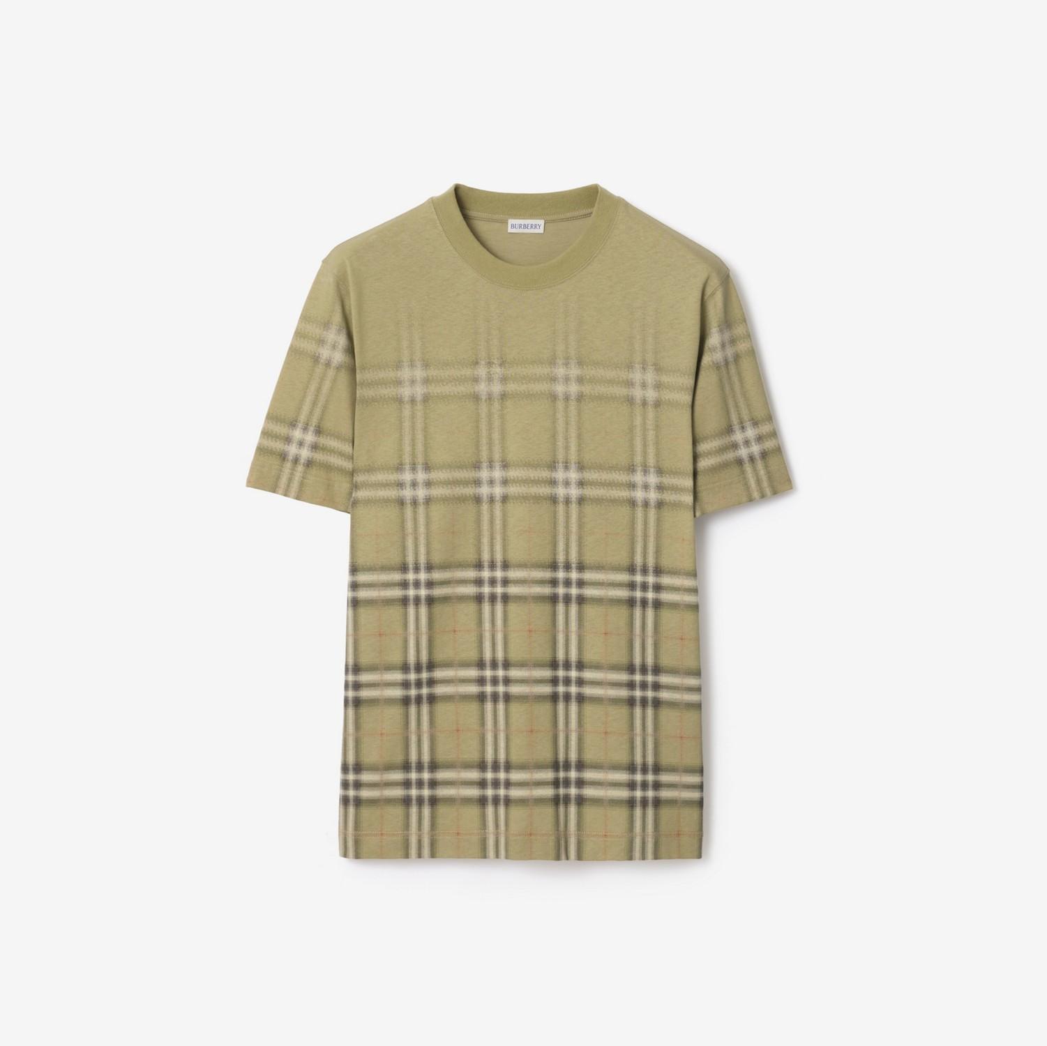 Gradient Check Cotton T-shirt by BURBERRY