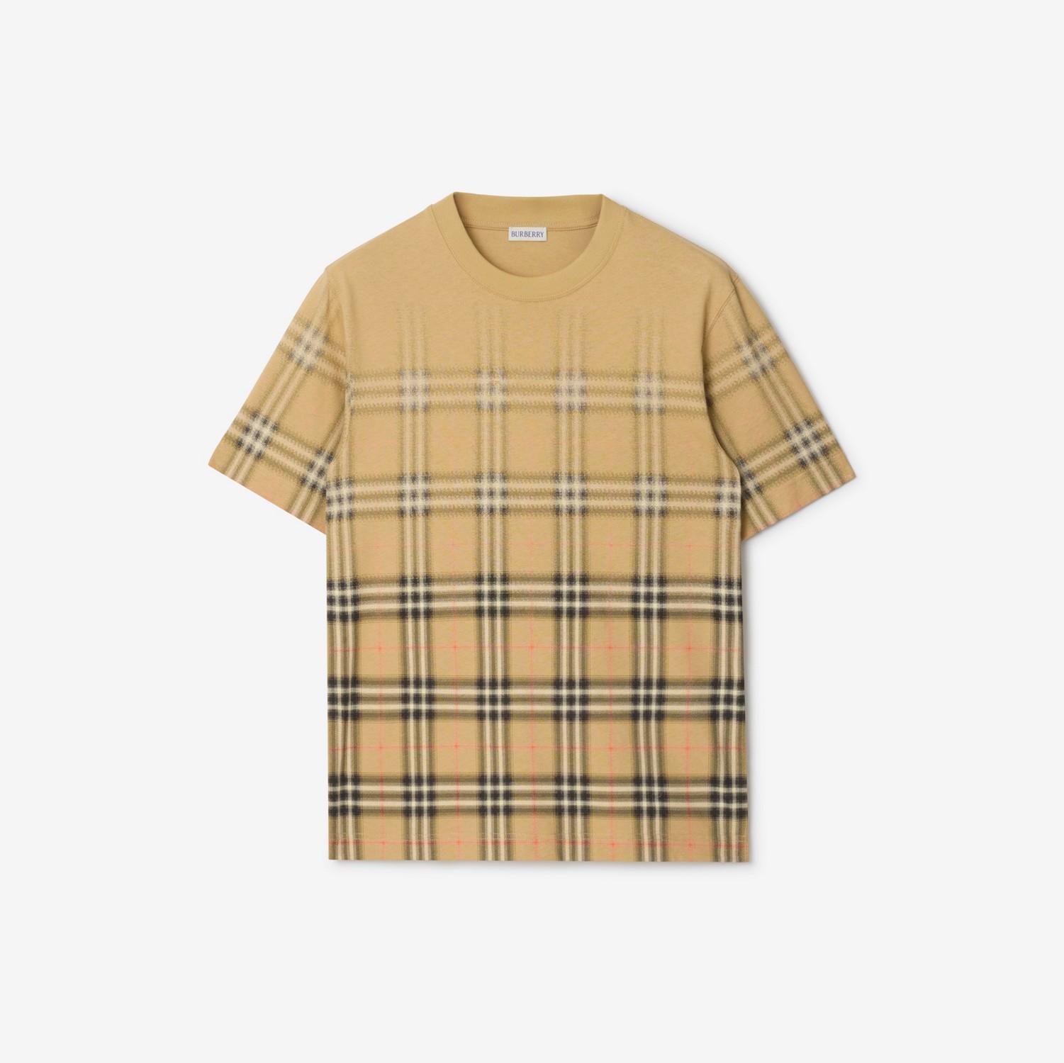 Gradient Check Cotton T-shirt by BURBERRY