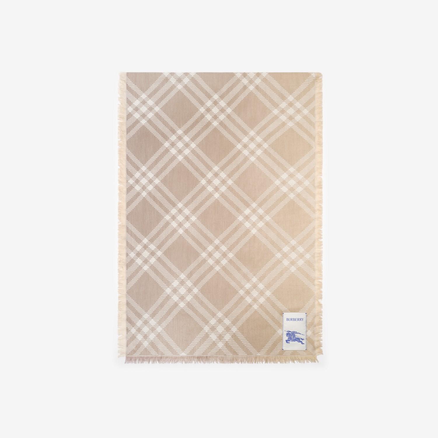 Gradient Check Wool Silk Scarf by BURBERRY