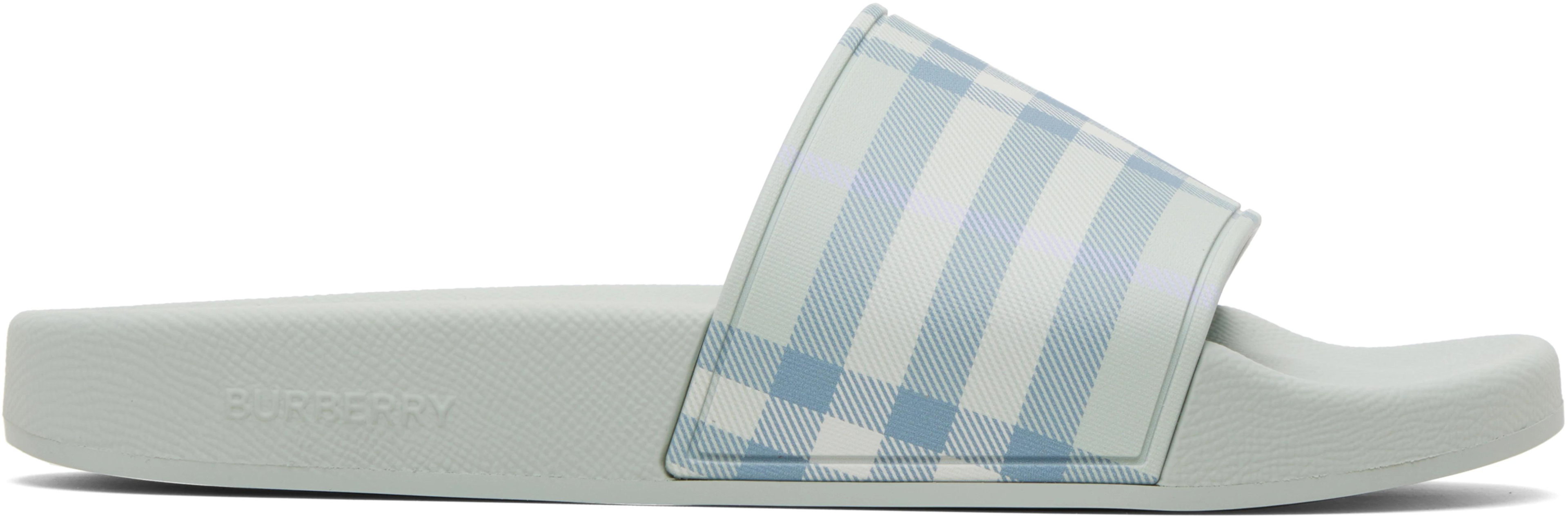 Green Check Slides by BURBERRY