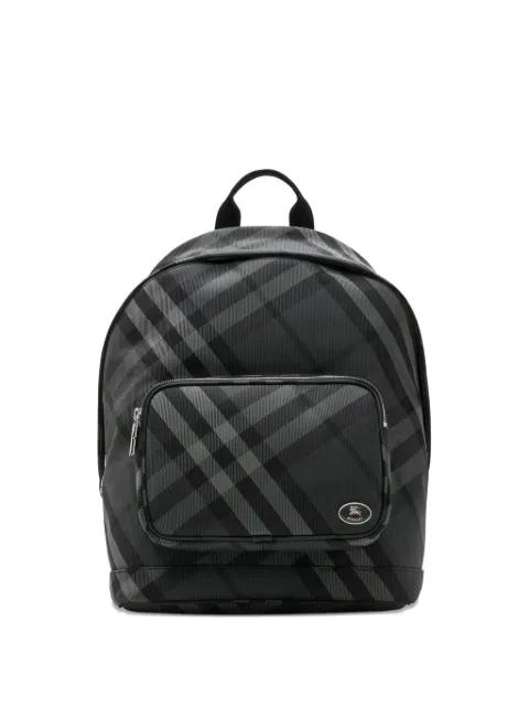 Grid check zipped backpack by BURBERRY