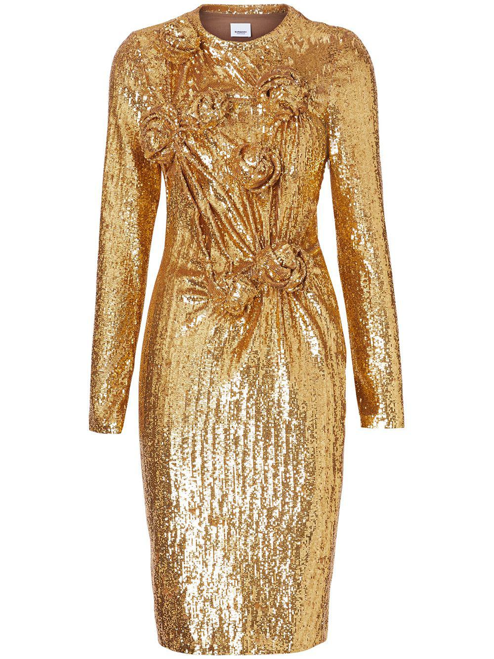 Hand-gathered Detail Sequinned Dress by BURBERRY
