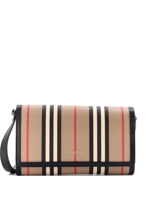 Hannah Wallet on Strap Icon Stripe E-Canvas crossbody bag by BURBERRY 
