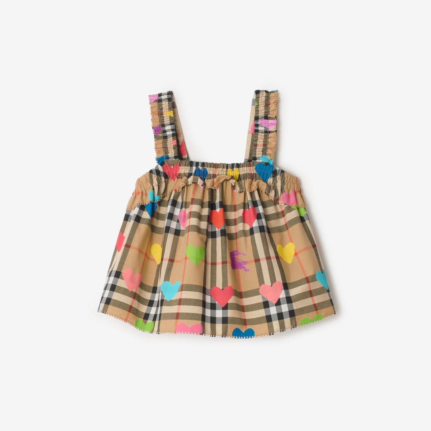 Heart Check Cotton Top by BURBERRY