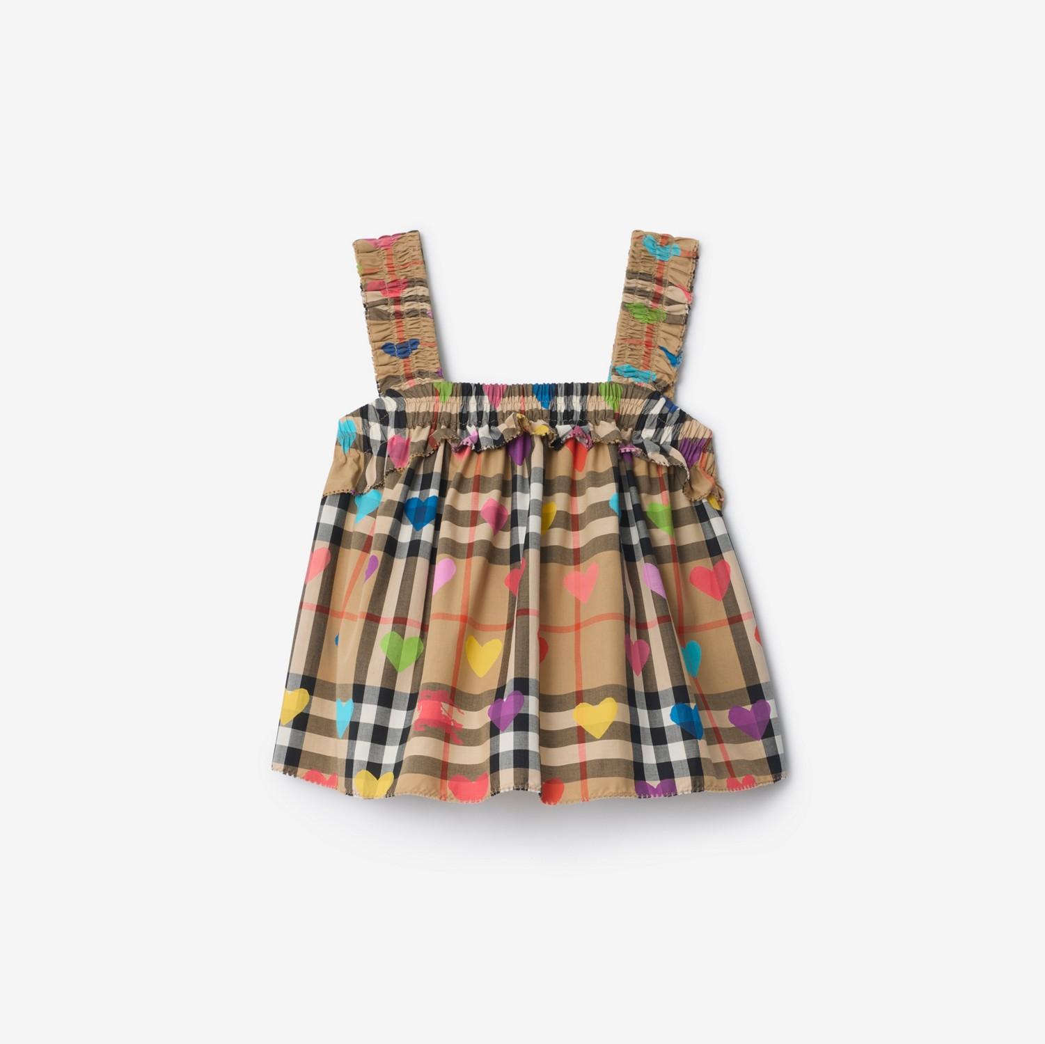 Heart Check Cotton Top by BURBERRY