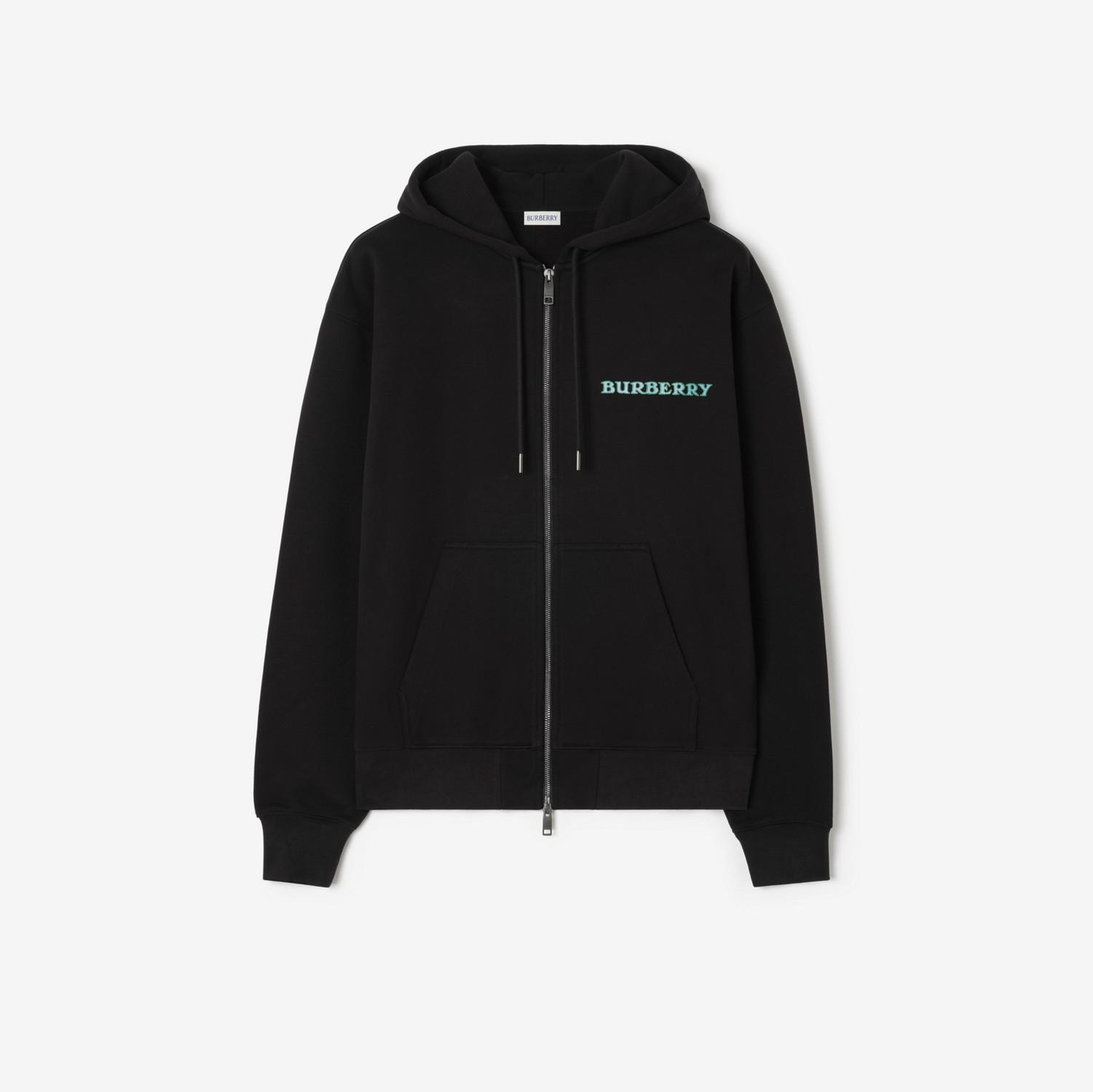 Heritage Logo Cotton Zip Hoodie by BURBERRY