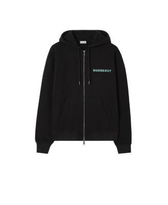 Heritage Logo Cotton Zip Hoodie by BURBERRY