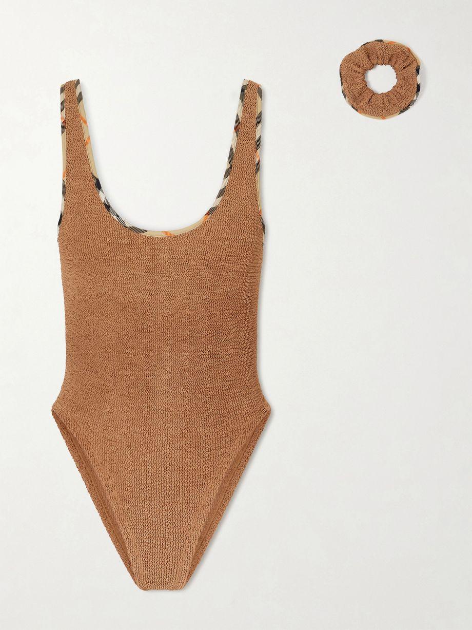 + Hunza G Faye checked Original Crinkle™ swimsuit by BURBERRY
