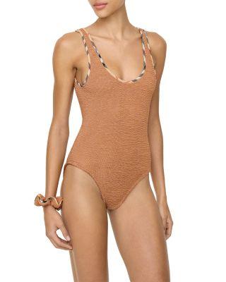 Hunza G x Burberry Faye Original Crinkle™ One Piece Swimsuit by BURBERRY