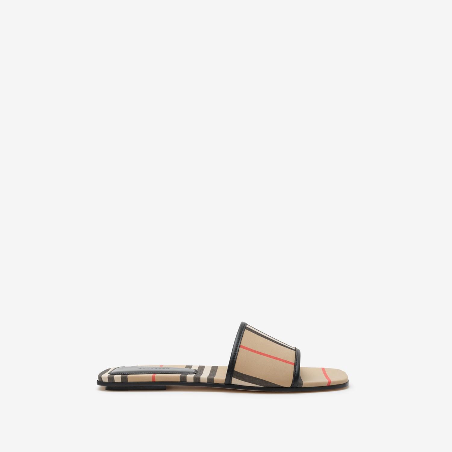 Icon Stripe Cotton Slides by BURBERRY