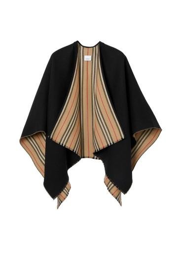 Icon stripe wool reversible cape by BURBERRY