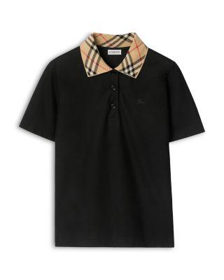 Imogen Check Collar Cotton Polo Shirt by BURBERRY