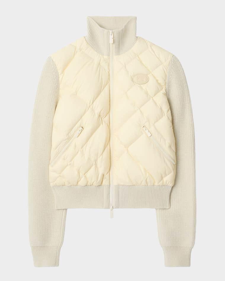 Kelsey Quilted Knit Combo Jacket by BURBERRY