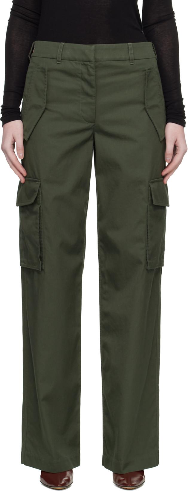 Khaki Check Trim Gabardine Cargo Pants by BURBERRY