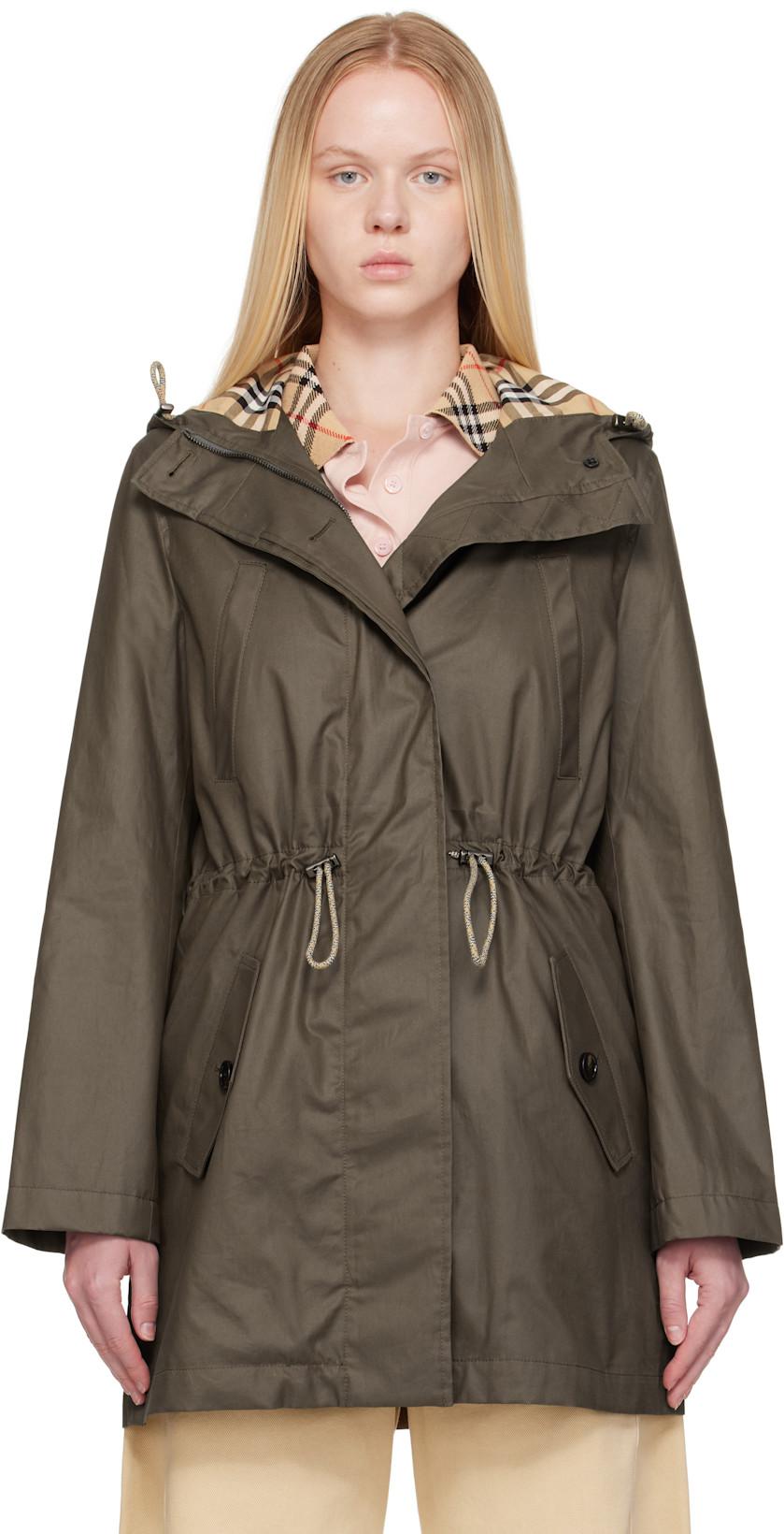 Khaki Coated Gabardine Parka by BURBERRY