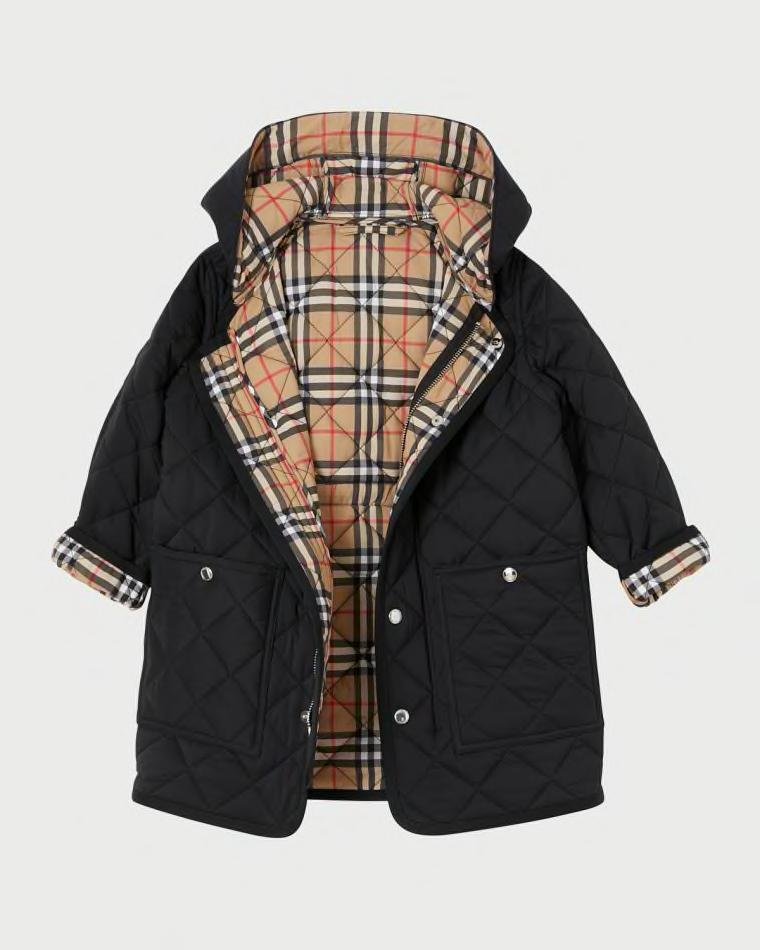 Kid's Reilly Diamond Quilted Coat, Size 3-14 by BURBERRY