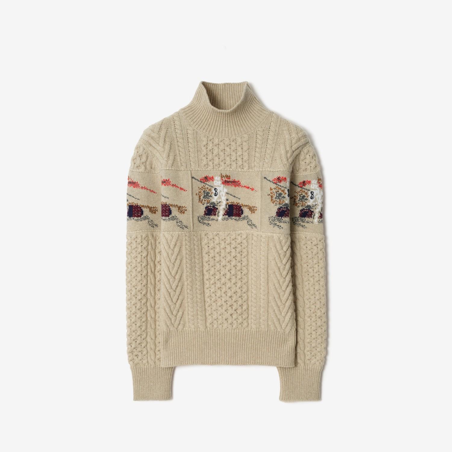 Knight Aran Knit Wool Sweater by BURBERRY