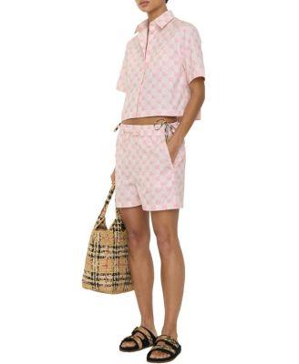 Knight Checkerboard  Cotton Poplin Shorts by BURBERRY