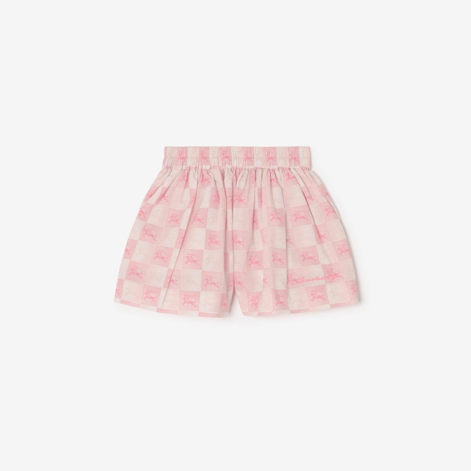 Knight Checkerboard Cotton Shorts by BURBERRY