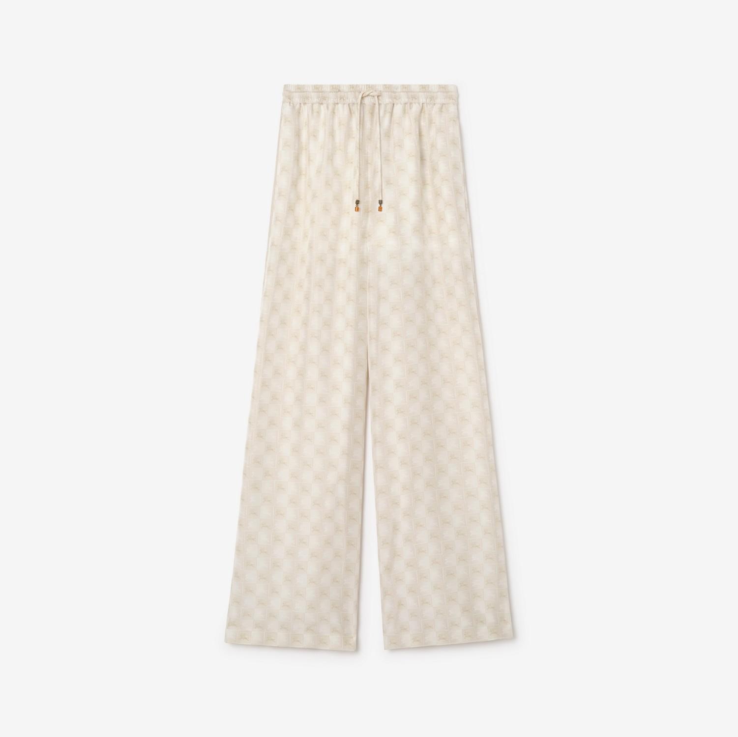 Knight Checkerboard Silk Pyjama Trousers by BURBERRY