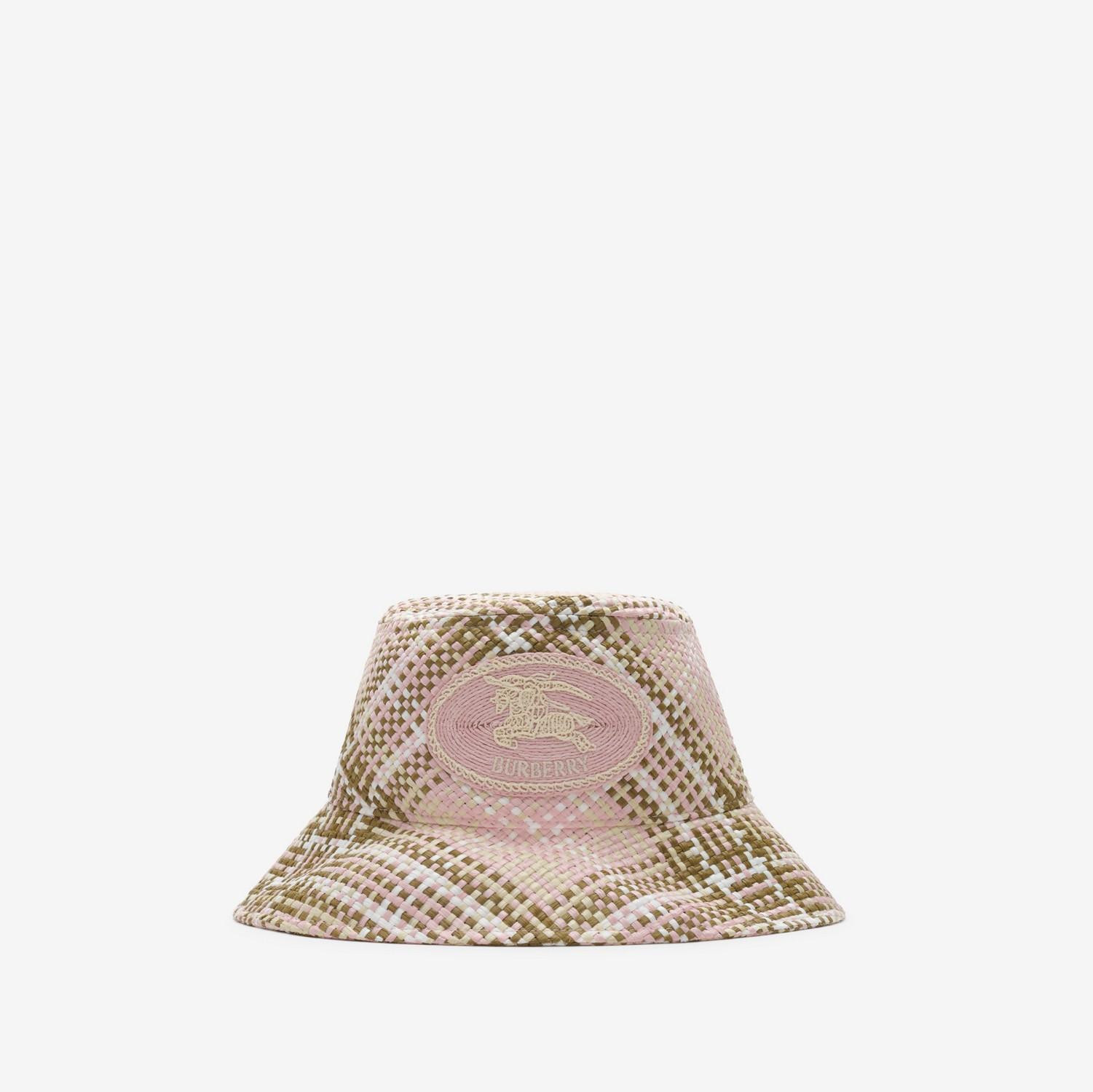 Knight Stamp Raffia-effect Bucket Hat by BURBERRY
