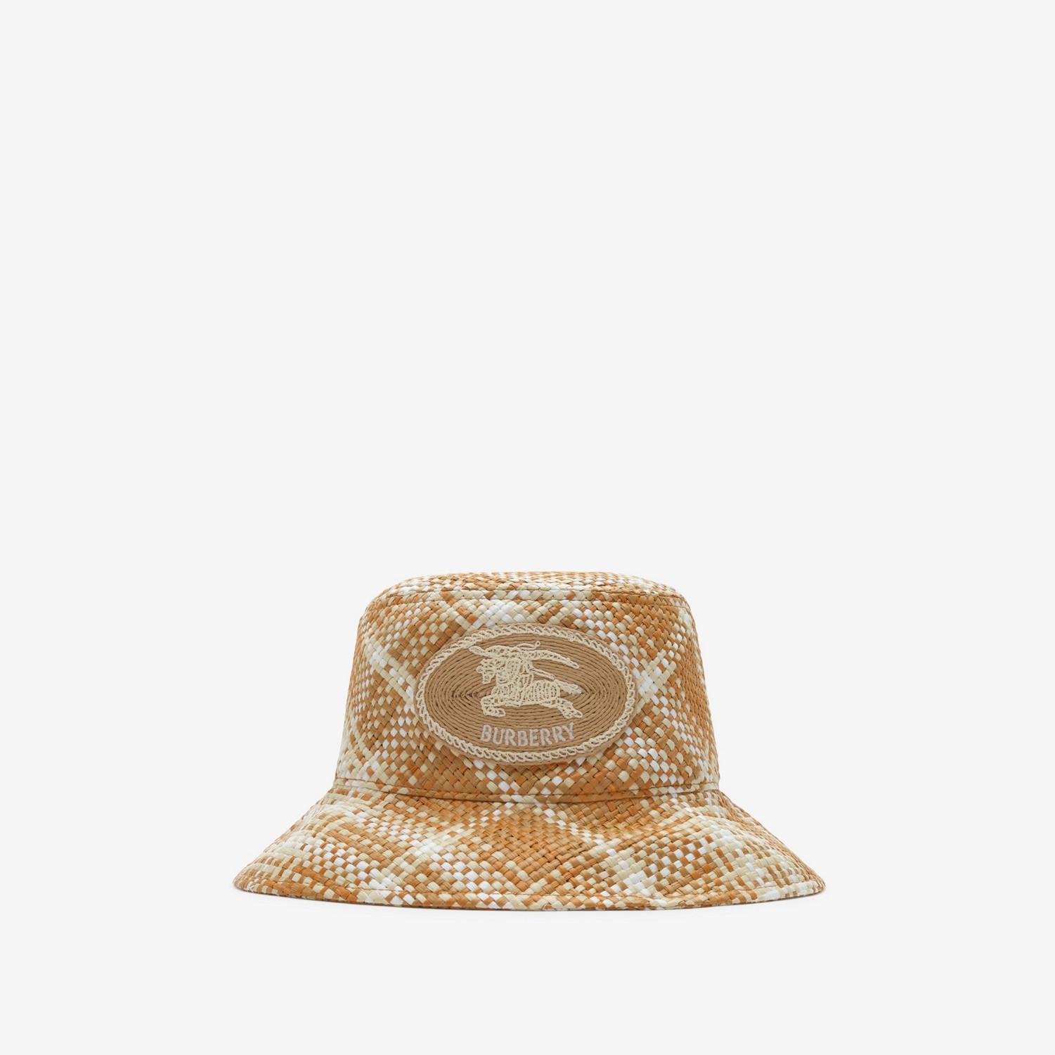 Knight Stamp Raffia-effect Bucket Hat by BURBERRY