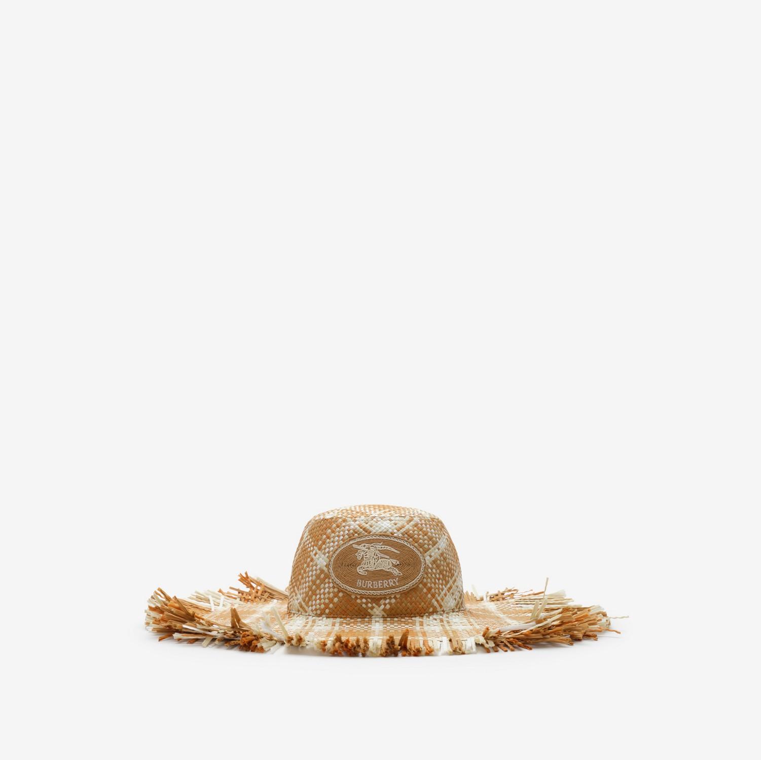Knight Stamp Raffia-effect Sun Hat by BURBERRY