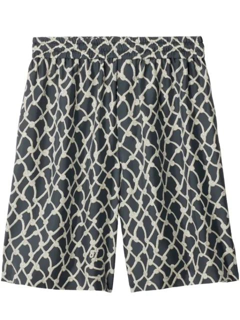 Knot-print silk shorts by BURBERRY