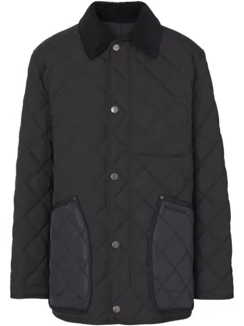 Lanford diamond-quilted corduroy-collar jacket by BURBERRY