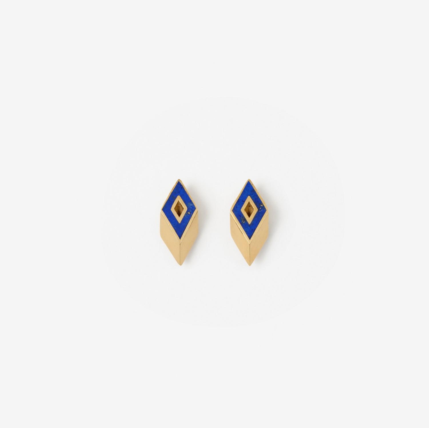 Lapis Hollow Stud Earrings by BURBERRY