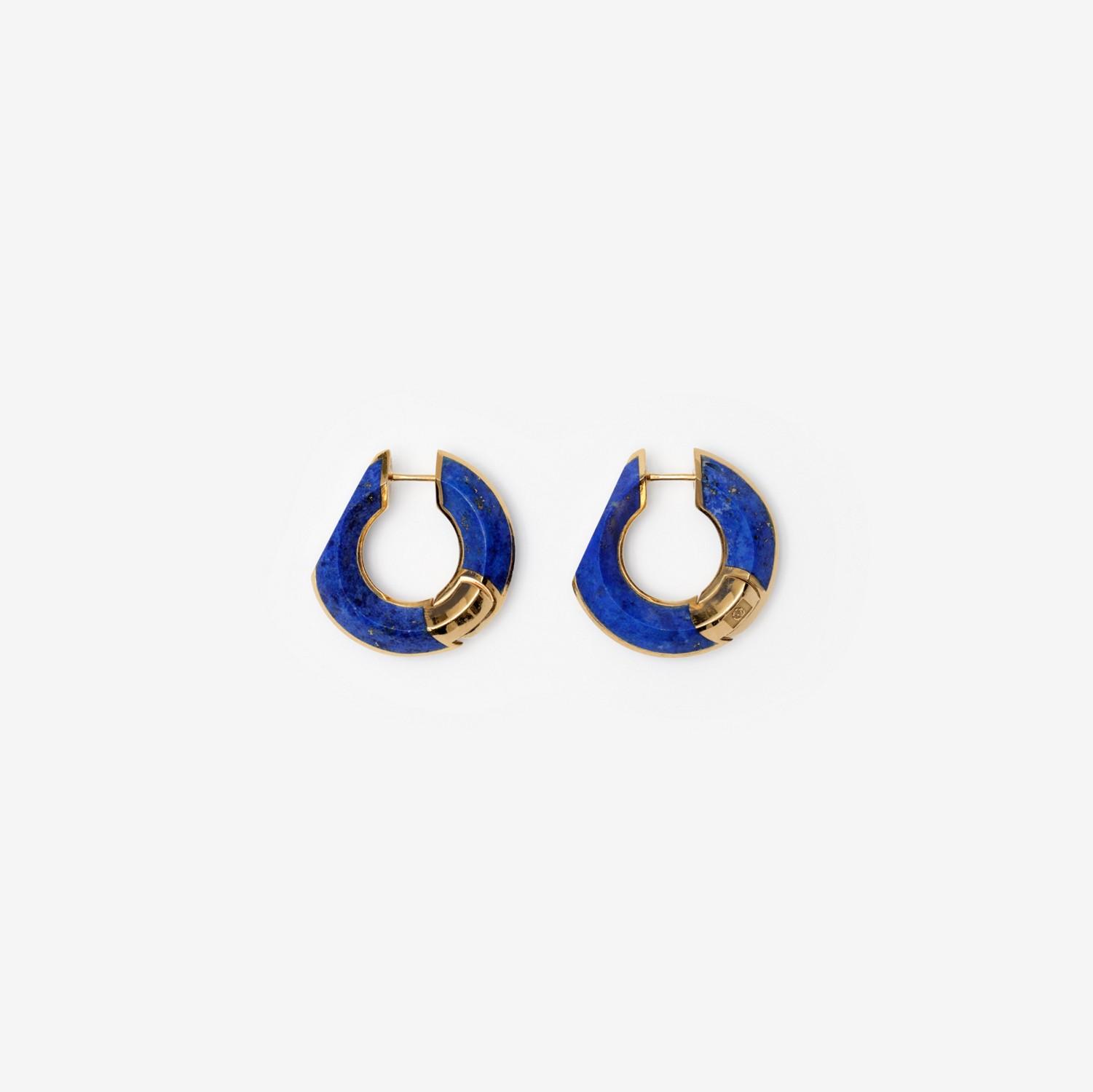 Lapis Large Hollow Hoop Earrings by BURBERRY